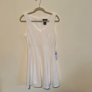 Beautiful White Holiday Dress by Teeze Me from Macys 7/8 Midi NWT New